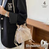 ショルダーバッグ ポシェット レディース 女性 鞄 カバン 巾着バッグ フェイクパール リボン シワ加工 肩掛け 斜めがけ おしゃれ 可愛い ガーリー