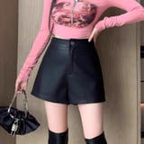 ショートパンツ キュロットパンツ レザー調 | PlusNao | 詳細画像5