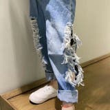 ロングパンツ デニムパンツ ダメージ加工 | PlusNao | 詳細画像4