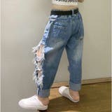ロングパンツ デニムパンツ ダメージ加工 | PlusNao | 詳細画像5