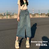 ロングスカート デニム ミモレ丈 | PlusNao | 詳細画像1 