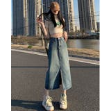 ロングスカート デニム ミモレ丈 | PlusNao | 詳細画像3 