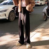 リブニットパンツ セミワイドパンツ ニット | PlusNao | 詳細画像2