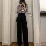 ロングパンツ ワイドパンツ リブ | PlusNao | 詳細画像4