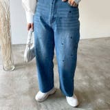 デニムパンツ ハイウエストパンツ ハート刺繍 | PlusNao | 詳細画像4
