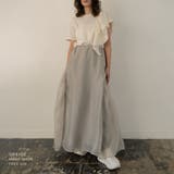 オーガンジーギャザーフレアスカート フレアスカート シアー | PlusNao | 詳細画像12