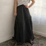 オーガンジーギャザーフレアスカート フレアスカート シアー | PlusNao | 詳細画像2