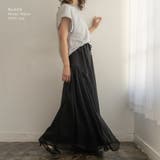 オーガンジーギャザーフレアスカート フレアスカート シアー | PlusNao | 詳細画像3