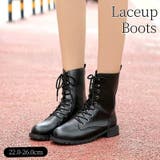 レースアップブーツ ショートブーツ ミドルブーツ | PlusNao | 詳細画像1 