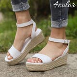 厚底サンダル アンクルストラップ ウェッジソール | PlusNao | 詳細画像1 