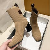 ショートブーツ リブニットブーツ ソックスブーツ | PlusNao | 詳細画像16