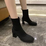 ショートブーツ リブニットブーツ ソックスブーツ | PlusNao | 詳細画像2