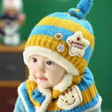 子供用ニット帽＋マフラー ボタン付きネックウォーマー ニットキャップ | PlusNao | 詳細画像2 