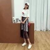 花柄Tシャツワンピースレーススカートセット レディース バラTシャツトップス | PlusNao | 詳細画像8 