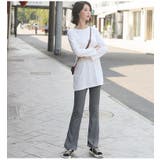 フレアパンツ リブレギンス レディース | PlusNao | 詳細画像4 