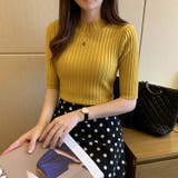 リブニット ハイネック 5分袖 | PlusNao | 詳細画像4