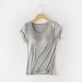 カップ付きTシャツ カップ付きカットソー ブラトップ | PlusNao | 詳細画像8 