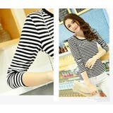 長袖Tシャツ レディース プルオーバーボーダー | PlusNao | 詳細画像10 