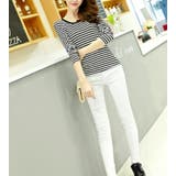 長袖Tシャツ レディース プルオーバーボーダー | PlusNao | 詳細画像4 