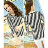 長袖Tシャツ レディース プルオーバーボーダー | PlusNao | 詳細画像5 