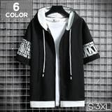 ジップアップパーカー 半袖 メンズ | PlusNao | 詳細画像1 