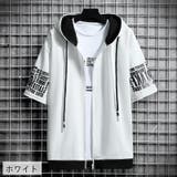 ジップアップパーカー 半袖 メンズ | PlusNao | 詳細画像3 