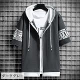 ジップアップパーカー 半袖 メンズ | PlusNao | 詳細画像7 