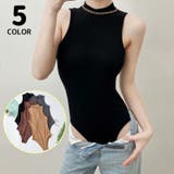 ノースリーブカットソー ボディスーツ レディース | PlusNao | 詳細画像1 