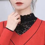 レースカットソー ハイネック ノースリーブトップス | PlusNao | 詳細画像3 