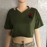 刺繍入り半袖Tシャツ ショート丈 ネックデザインTシャツ | PlusNao | 詳細画像11