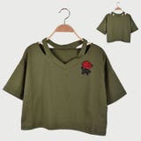 刺繍入り半袖Tシャツ ショート丈 ネックデザインTシャツ | PlusNao | 詳細画像4