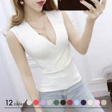 ニット ノースリーブ カシュクール | PlusNao | 詳細画像1