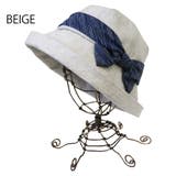 BEIGE(ベージュ) | ストライプリボンエッジアップハット 帽子 春夏 | FADEN