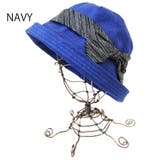NAVY(ネイビー) | ストライプリボンエッジアップハット 帽子 春夏 | FADEN