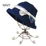 NAVY(ネイビー) | プリントリボン エッジアップハット 帽子 | FADEN