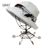 GRAY(グレー) | プリントリボン エッジアップハット 帽子 | FADEN