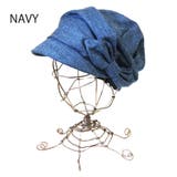 NAVY(ネイビー) | ヘザーサイドリボンキャスケット CAP 帽子 | FADEN