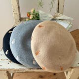 ねこ刺繍ベレー帽子 | FADEN | 詳細画像1