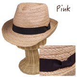 ピンク | [polcadot]ラフィアハット 中折れ カジュアル | FADEN