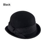 ブラック | [polcadot] アシンメトリー リボンボーラーハット | FADEN