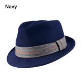 ネイビー | [polcadot]センターラインベルト フェルト中折れ | FADEN