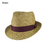 グリーン | polcadot ラフィアMixカラー中折れハット 帽子 | FADEN