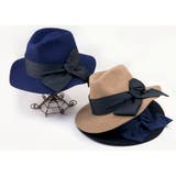 [polcadot]クラシカルリボン ロングブリム中折ハット 帽子 秋 秋冬 | FADEN | 詳細画像1 