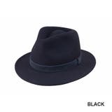 ブラック | [polcadot]スエードベルト ロングブリム中折ハット 父の日 | FADEN