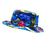 アイボリー／ブルー | Resorts Print HAT / リバーシブル バケットハット | FADEN