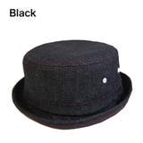 ブラック | [Ruben]デニム ポークパイ ハット | FADEN