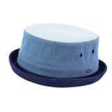 ネイビー | Ruben DENIM MIX PORKPIE HAT | FADEN