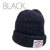 ブラック | [Ruben]ワッペンmixニット帽 秋冬 男女兼用 | FADEN