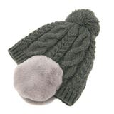 グレー | EAR COVER BONBON WATCH /耳ファーポンポンワッチニット帽 | FADEN