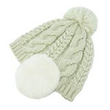 アイボリー | EAR COVER BONBON WATCH /耳ファーポンポンワッチニット帽 | FADEN